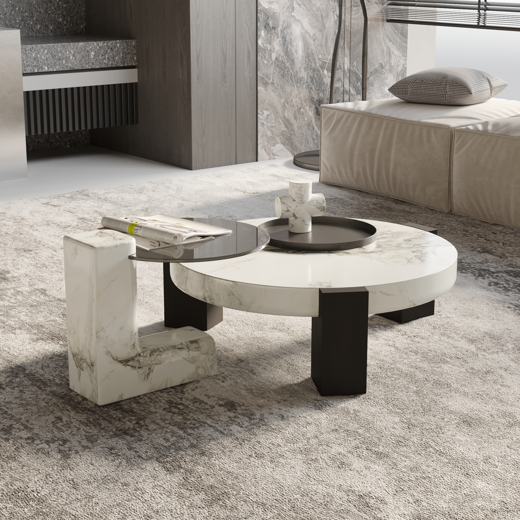modern design MDF round coffee table for living room - Image 5
