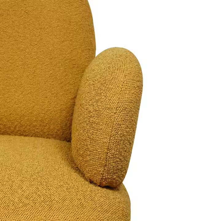 Modern Yellow Accent Bean Bag Chair – Fabric Single-Seater with Black Metal Legs - Image 4