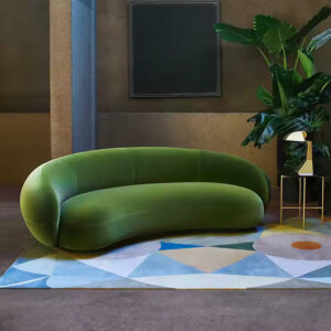 Modern Velvet Semicircle Sectional Sofa