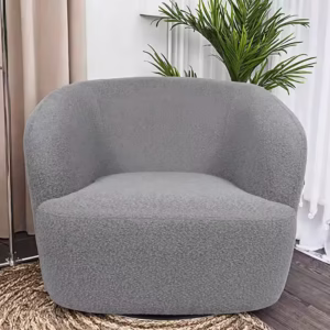 Modern Swivel Lounge Chair Dark Grey Rotational